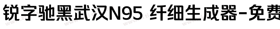 锐字驰黑武汉N95 纤细生成器字体转换